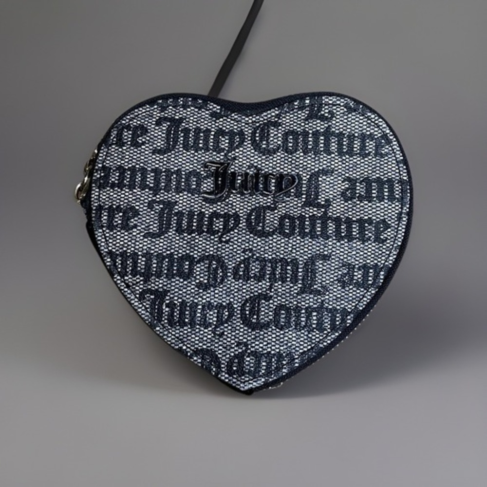 Juicy Couture Heart Shaped Purse Charm Keychain Wristlet.‎